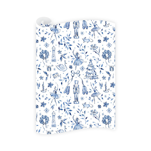Dogwood Hill Wrapping Paper Roll, Blue Nutcracker 