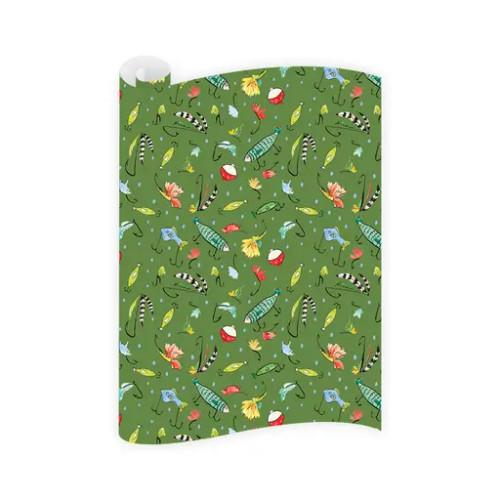 Dogwood Hill Wrapping Paper Roll, Festive Fishing