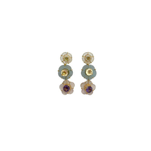 Nicola Bathie Mini Chinoiserie Blossom Drop Earrings