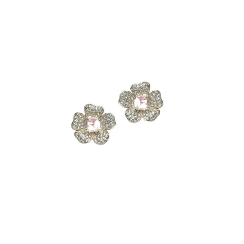 Nicola Bathie Chelsea Garden Petal Earrings, Pink Flower