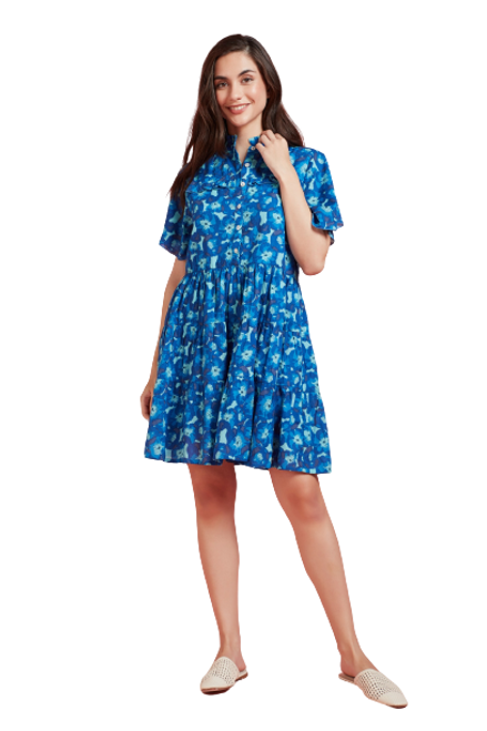 Ro's Garden Vibeka Dress, Blue Jacinta 