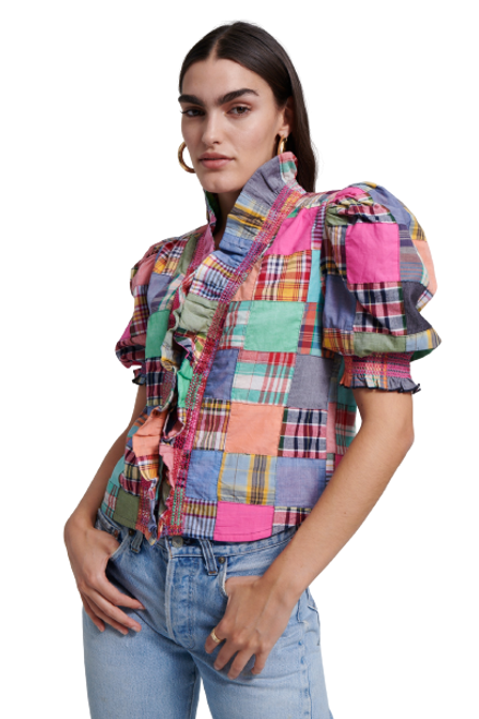 Love the Label Zuri Top, Madras Patchwork