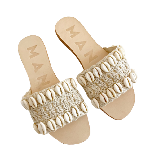 Manebi Yucatan Sandals, Natural 