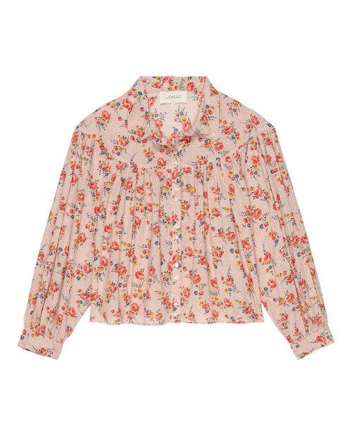 The Great Carousel Top, Pale Pink Kerchief Rose Print