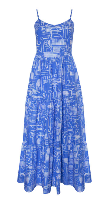 Hunter Bell Walker Dress, Blue Chalk Line