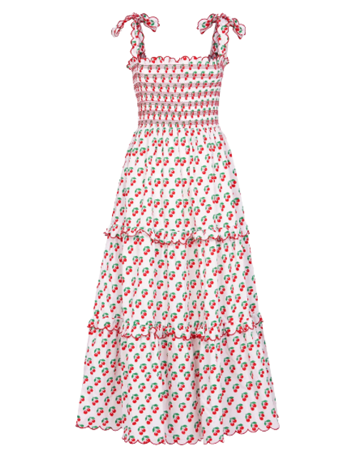 Pink City Prints Malaga Dress, Very Cherry