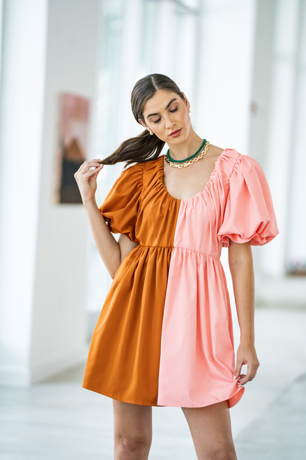 Crosby Raines Dress, Salmon Clay