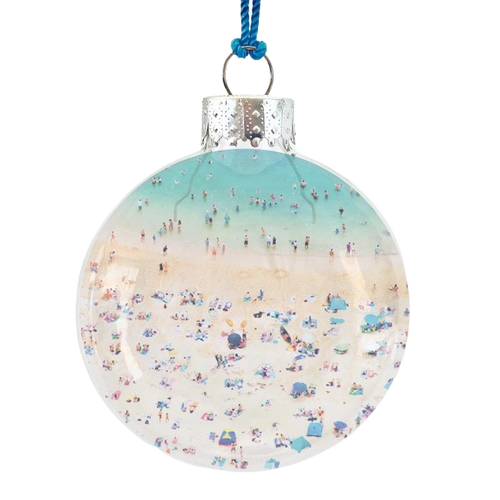 See Through Glass Holiday Ornament, Beach View