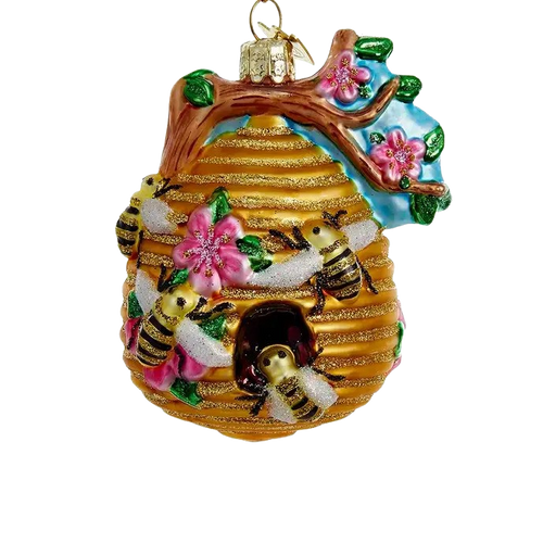 Noble Gems Glass Beehive Ornament