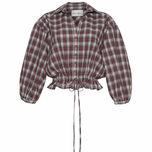 Cara Cara Hutton Top, Tartan Plaid Turtledove