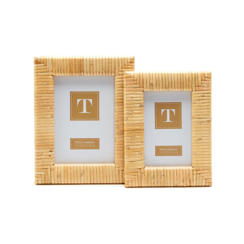Two's Company Woven Natural Rattan Frame 4x6