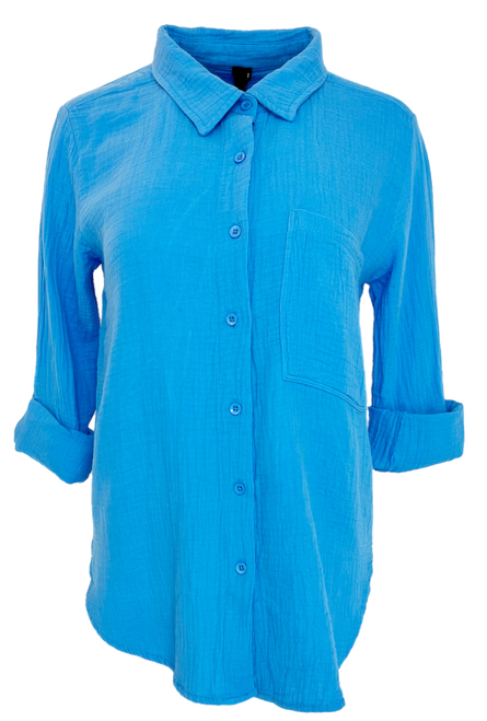 Bobi Long Sleeve Button Down Shirt, Mykonos 