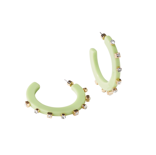 Smith & Co. City Large Girl Jewel Hoop, Pistachio