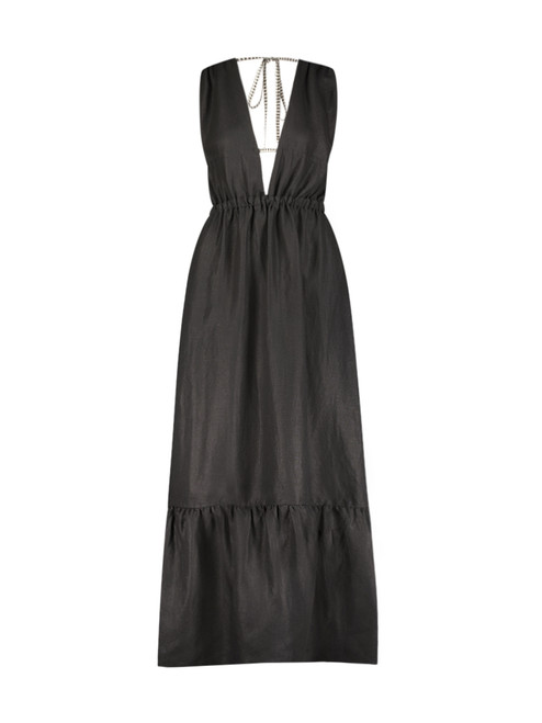 LemLem Lelisa V Neck Dress, Kelemi Black