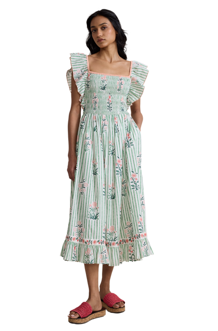 Daydress Tess Dress, Green Jodhpur Stripe