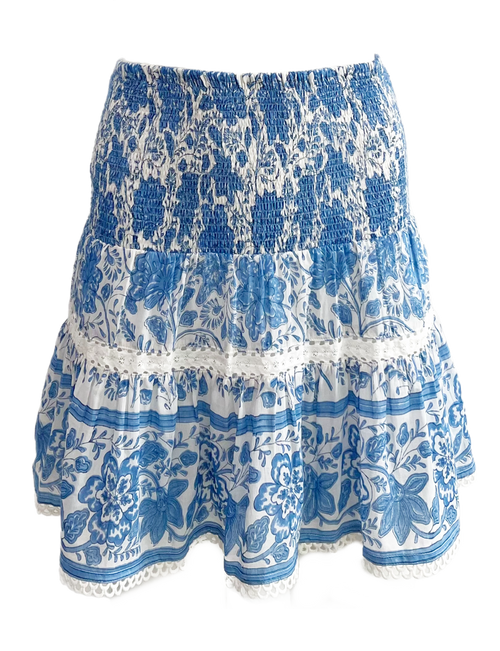 Bell Mandy Skirt, Blue Floral 