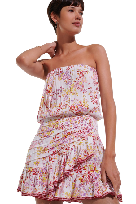 Poupette St Barth Ambra Bandeau Dress, Pink Queen Liberty 