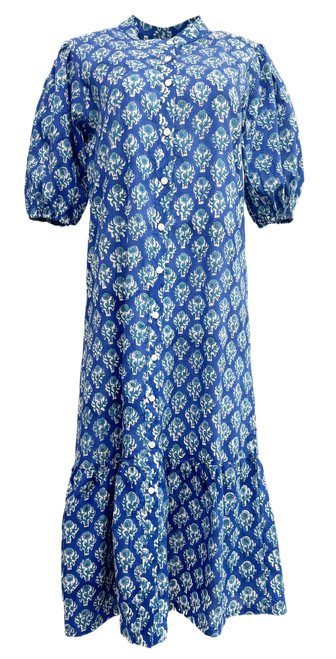Grace Holiday Leva Dress, Blue Sprigs
