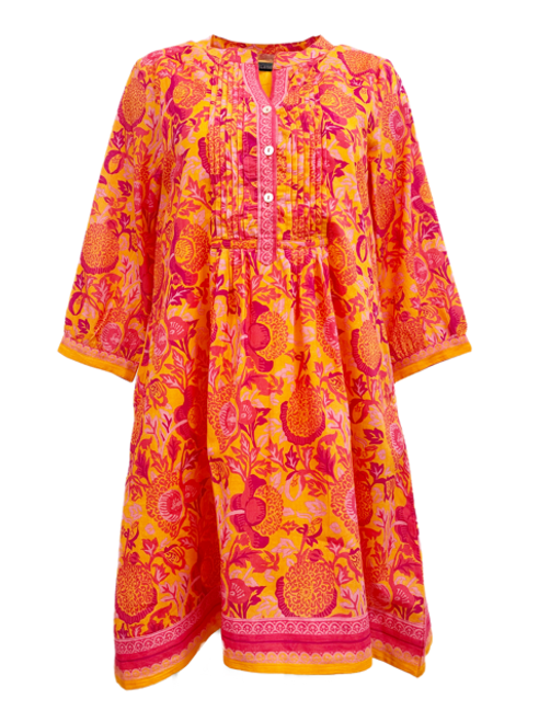 La Plage Maye Dress, Floral Orange Pink