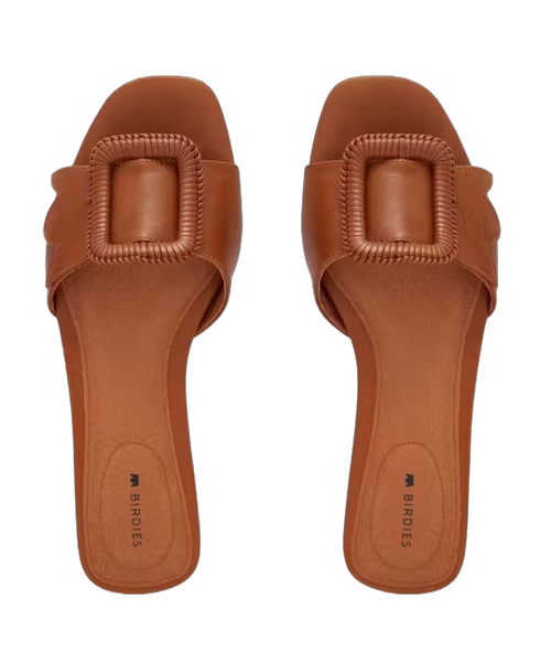 Birdies Kiwi Sandal, Cognac Leather 