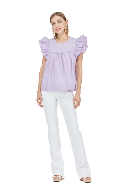 Joy Joy Ruffle Top, Lavender 