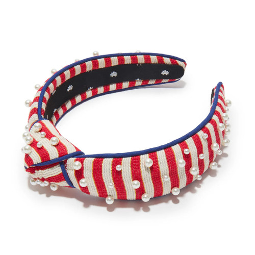 Lele Sadoughi Pearl Knotted Headband, Multi Stripe