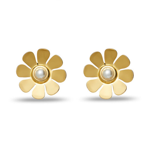 Lele Sadoughi Daisy Button Earrings, Gold