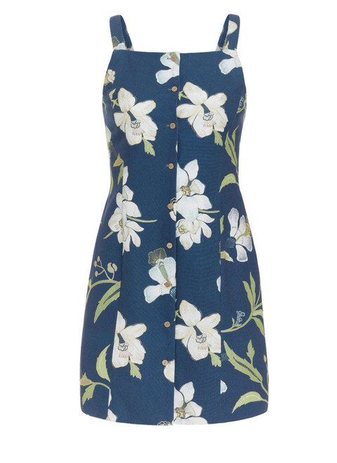 Coco Shop High Neck Mini Dress, Navy Orchid