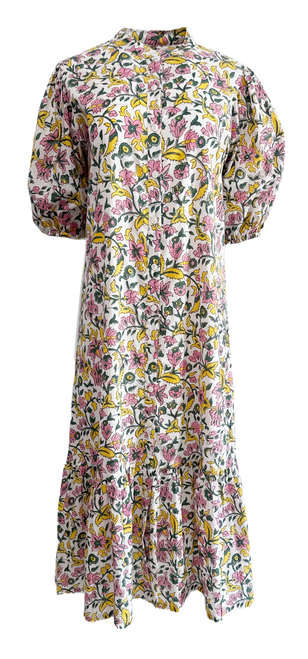 Grace Holiday Leva Dress, Marigold Pink Blooms