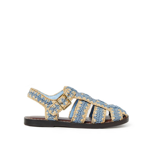 Loeffler Randall Sawyer Leather Caged Sandals, Blue