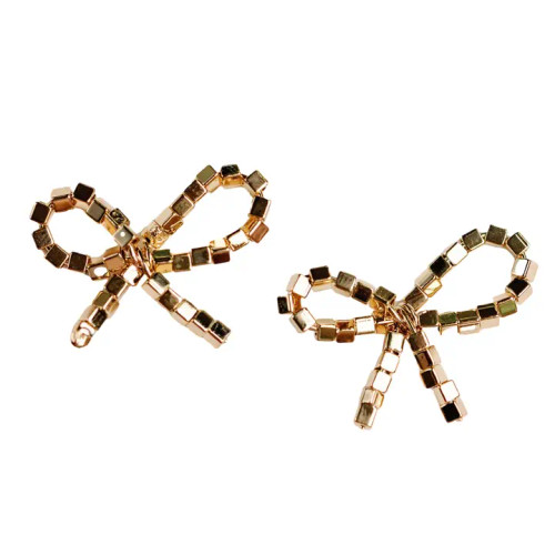 Mini Gold Beaded Statement Bows
