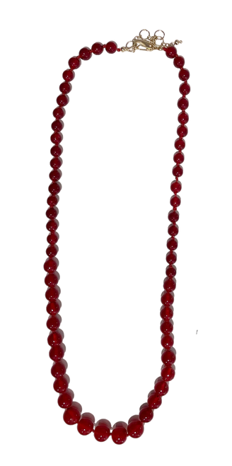 Bubble Beaded Necklace, Brick