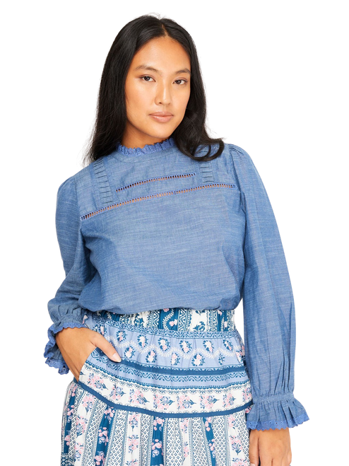 Ophelia & Indigo Ruby Blouse, Chambray