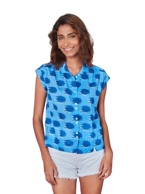 Ro's Garden Belen Shirt, Blue Guayaba