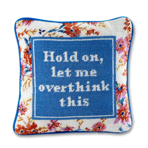 Furbish Studio Needlepoint Pillow, Overthink