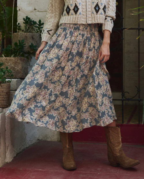 The Great The Canary Skirt, Indigo Floral