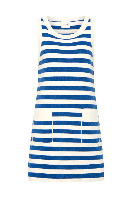 Posse Ari Mini Dress, Blue Stripe