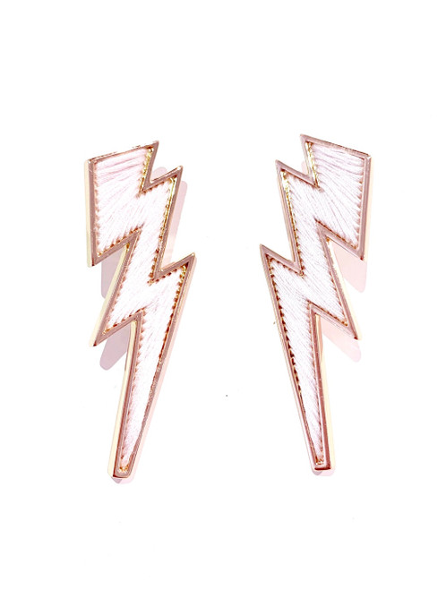 Mignonne Gavigan Lightning Bolt Earring, Rose Quartz