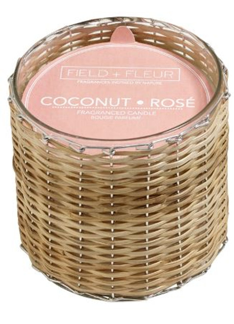 Field + Fleur Coconut Rose Handwoven Candle