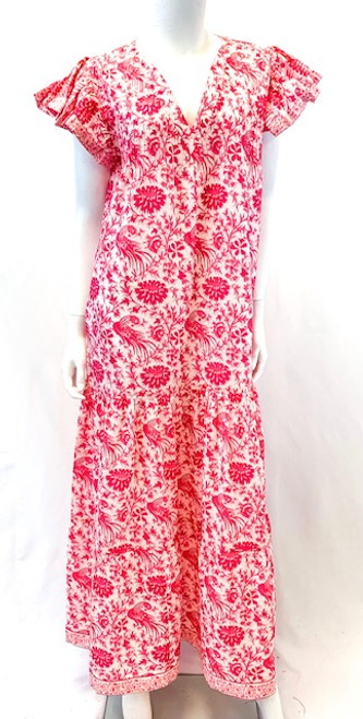 La Plage Bailey Maxi Dress, Pink Bird