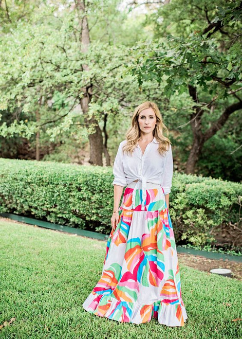 Sheridan French Tiffany Skirt, Rainbow Monstera