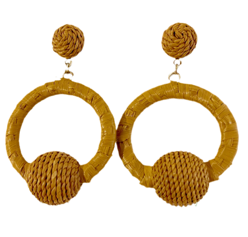 Grace Holiday Raffia Hoopla Earrings