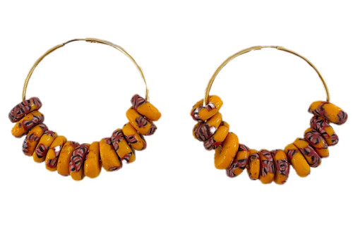 Holst & Lee Mala Glass Hoops, Orange