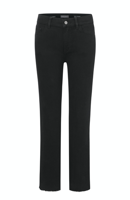 DL1961 Mara Straight Jeans, Black Peached Raw