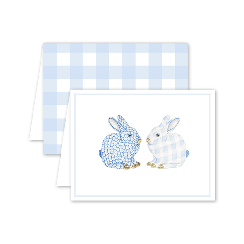 Dogwood Hill Porcelain Bunnies Boxed Set, Blue