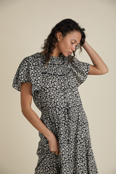 Trovata Nancy Dress, Ink Floral 