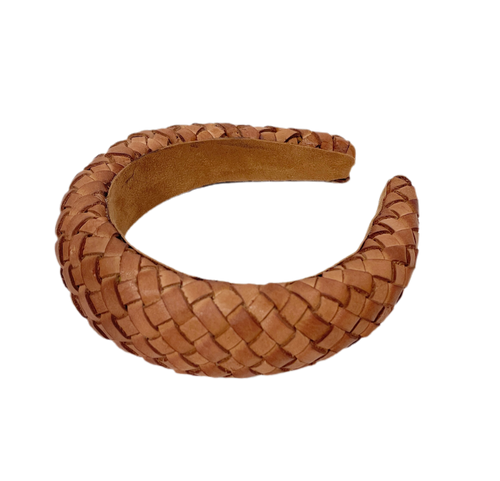 Leather Headband, Cognac