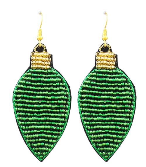 Christmas Light Earrings, Green