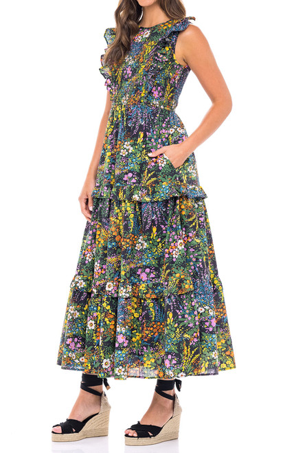 Banjanan Iris Dress, Garden Black