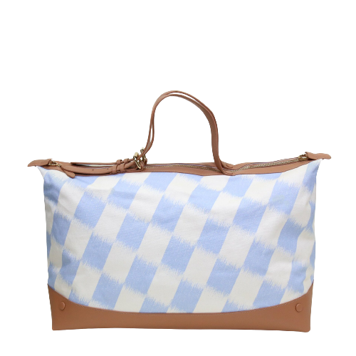 Neely & Chloe Weekender Bag, Blue & White Ikat 